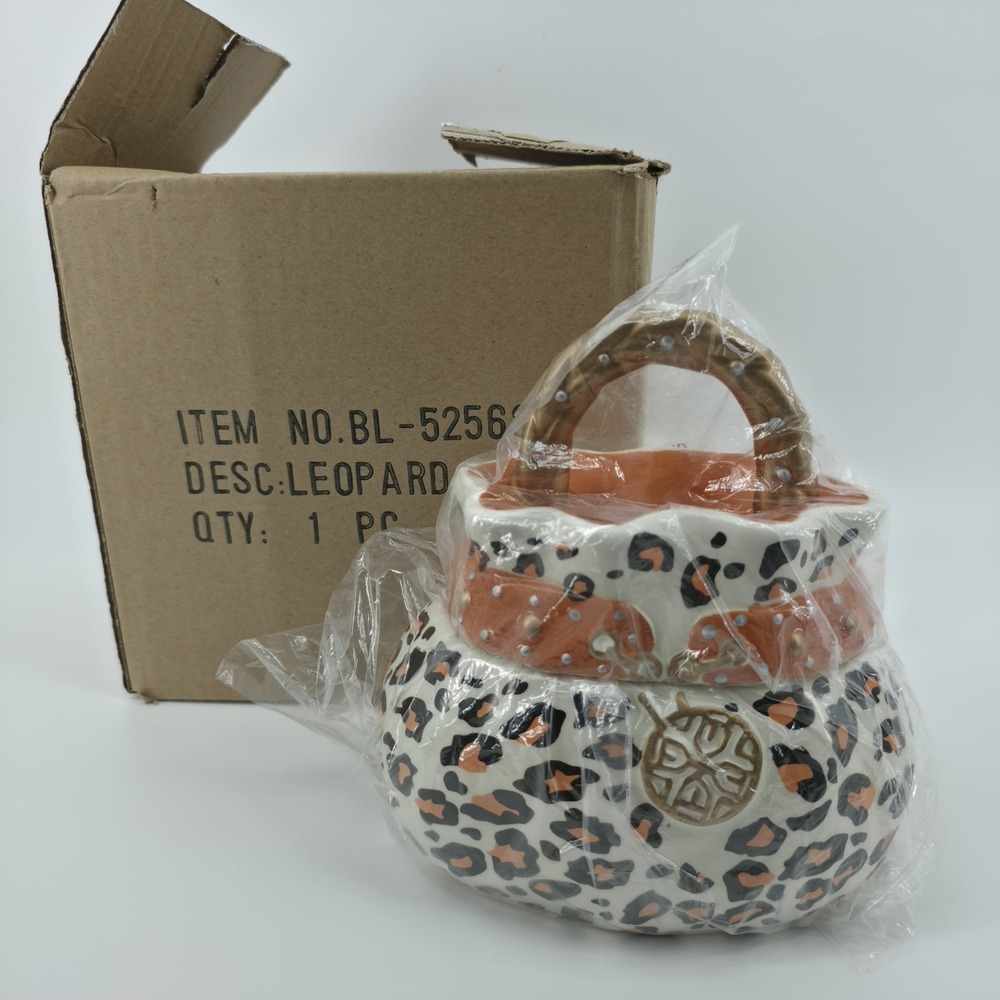 David's Cookies Jar Cheetah Print Purse / Pocketbook Orange Vintage New